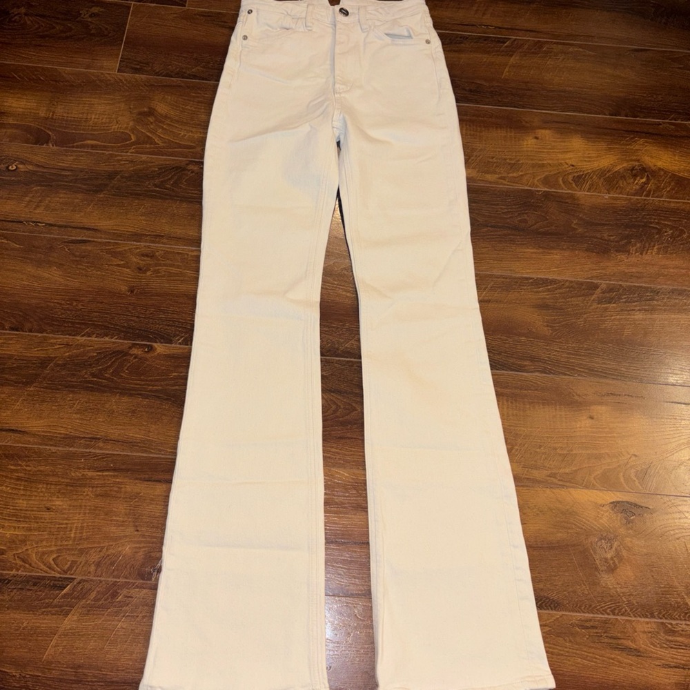 SPRWMN Los Angeles Classic Cream Women's Micro Flare Jeans size 25